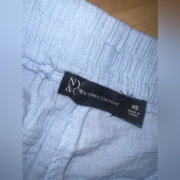 Baby Blue Linen Pants - Picture 1 of 2